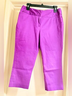 NWOT Worthington Purple Cropped Straight-Leg Pants